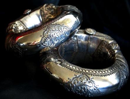 Antique Omani silver anklet